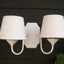 Applique 2 Luci Legno Bianca